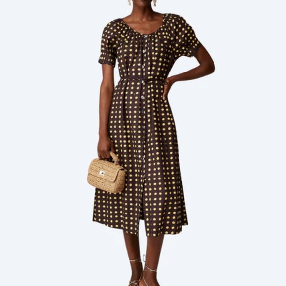 NWT J. Crew poplin patterned midi tie dress XXS - Picture 1 of 7